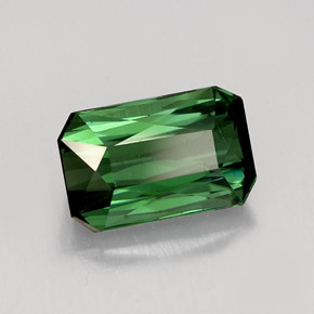 Tormalina naturale verde da 1,95 ct, taglio smeraldo, VVS