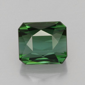 Tormalina naturale verde da 2,10 ct, taglio smeraldo, VVS