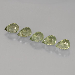Tormalina naturale verde da  ct, briolette, VVS-VS