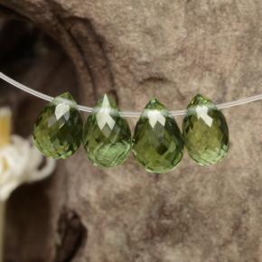 Tormalina naturale verde da 2,12 ct, briolette, VVS-VS