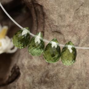 Tormalina naturale verde da 2,12 ct, briolette, VVS-VS