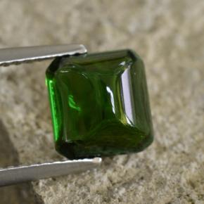 Tormalina naturale verde da 2,86 ct, taglio smeraldo, traslucido