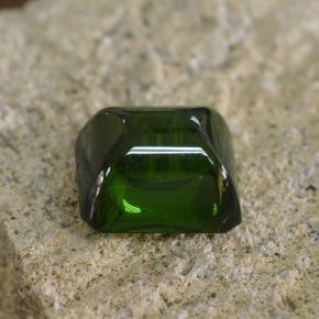 Tormalina naturale verde da 2,86 ct, taglio smeraldo, traslucido