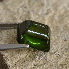 Tormalina naturale verde da 2,86 ct, taglio smeraldo, traslucido