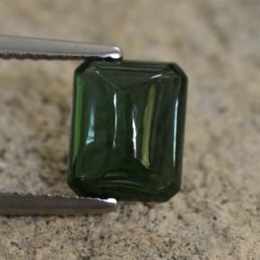 Tormalina naturale verde da 2,28 ct, taglio smeraldo, traslucido