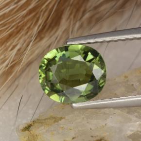 Tormalina naturale verde da 1,20 ct, taglio ovale, VVS