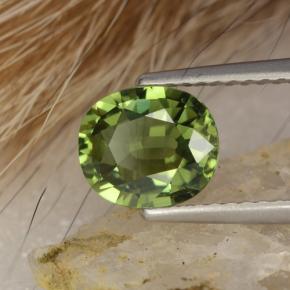 Tormalina naturale verde da 1,20 ct, taglio ovale, VVS
