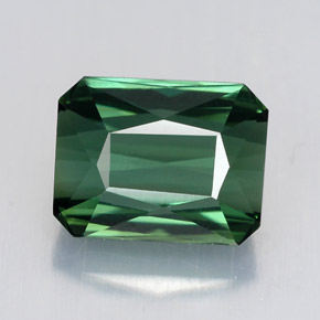 Tormalina naturale verde da 2,08 ct, taglio smeraldo, VVS