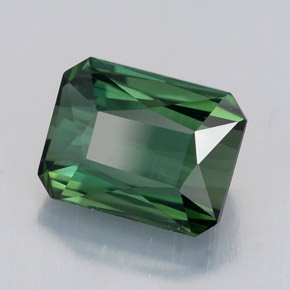 Tormalina naturale verde da 2,08 ct, taglio smeraldo, VVS