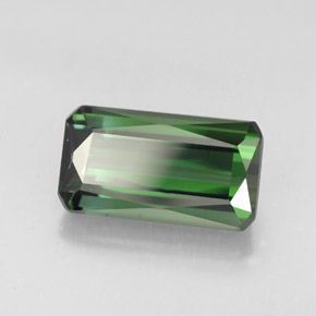 Tormalina naturale verde da 2,82 ct, taglio smeraldo, VVS