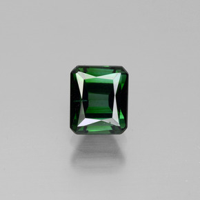 Tormalina naturale verde da 1,23 ct, taglio smeraldo, VVS