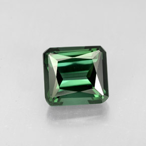 Tormalina naturale verde da 2,08 ct, taglio smeraldo, VVS