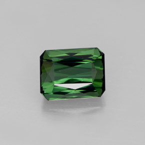 Tormalina naturale verde da 1,53 ct, taglio smeraldo, VVS
