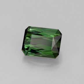 Tormalina naturale verde da 1,53 ct, taglio smeraldo, VVS