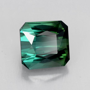 Tormalina naturale verde da 1,98 ct, taglio smeraldo, VVS