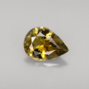 Tormalina naturale giallo da 0,87 ct, taglio a pera, VVS
