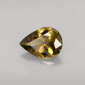 Tormalina naturale giallo da 0,87 ct, taglio a pera, VVS