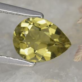 Tormalina naturale giallo da 0,85 ct, taglio a pera, VVS-VS