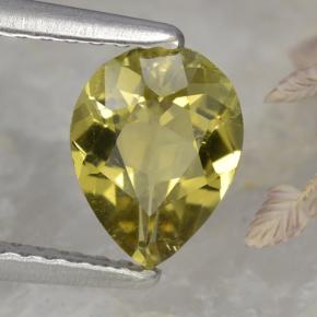 Tormalina naturale giallo da 0,85 ct, taglio a pera, VVS-VS