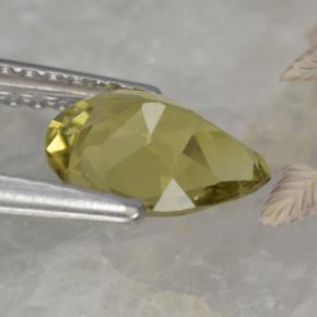 Tormalina naturale giallo da 0,85 ct, taglio a pera, VVS-VS
