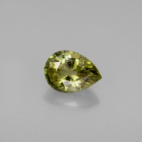Tormalina naturale oro da 0,81 ct, taglio a pera, VVS-VS