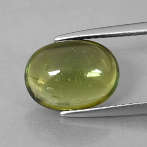 Tormalina naturale verde da 3,45 ct, taglio ovale, trasparente