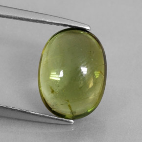 Tormalina naturale verde da 3,45 ct, taglio ovale, trasparente
