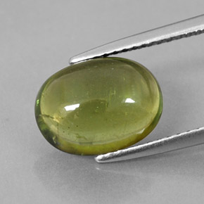 Tormalina naturale verde da 3,45 ct, taglio ovale, trasparente