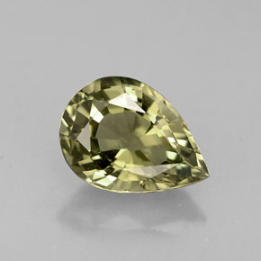Tormalina naturale verde da 1,18 ct, taglio a pera, VVS