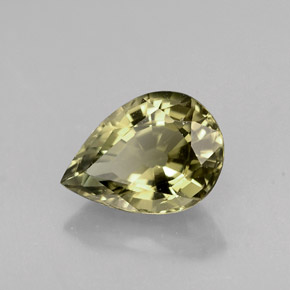 Tormalina naturale verde da 1,18 ct, taglio a pera, VVS