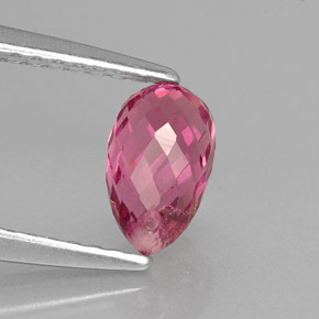 Tormalina naturale rosa da 0,98 ct, briolette, VVS-VS
