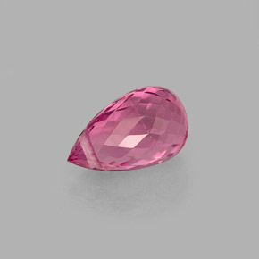 Tormalina naturale rosa da 0,95 ct, briolette, VVS-VS
