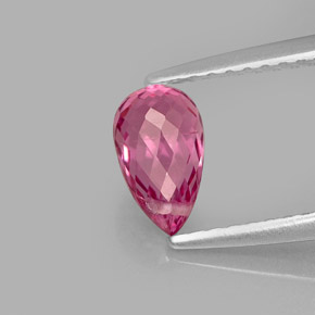 Tormalina naturale rosa da 0,95 ct, briolette, VVS-VS