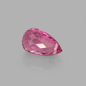 Tormalina naturale rosa da 0,95 ct, briolette, VVS-VS