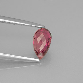 Tormalina naturale rosa da 0,88 ct, briolette, VVS-VS