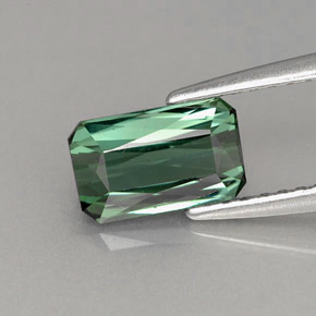 Tormalina naturale verde da 1,22 ct, taglio smeraldo, VVS