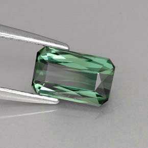 Tormalina naturale verde da 1,22 ct, taglio smeraldo, VVS