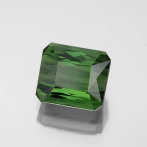 Tormalina naturale verde da 2,34 ct, taglio smeraldo, VVS