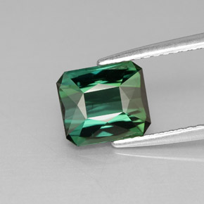 Tormalina naturale verde da 2,04 ct, taglio smeraldo, VS
