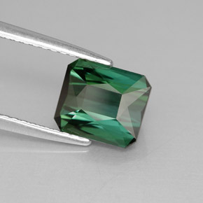 Tormalina naturale verde da 2,04 ct, taglio smeraldo, VS