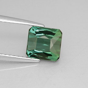 Tormalina naturale verde da 1,70 ct, taglio smeraldo, VVS-VS