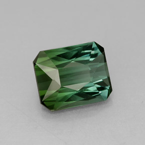 Tormalina naturale verde da 1,51 ct, taglio smeraldo, VVS-VS