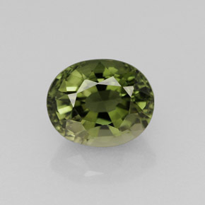Tormalina naturale verde da 1,37 ct, taglio ovale, VVS-VS