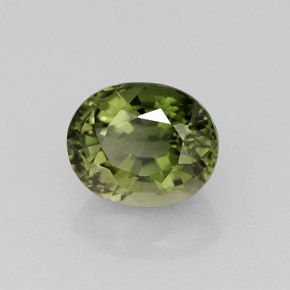 Tormalina naturale verde da 1,37 ct, taglio ovale, VVS-VS