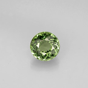 Tormalina naturale verde da 0,80 ct, taglio rotondo, VVS