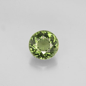 Tormalina naturale verde da 0,90 ct, taglio rotondo, VVS
