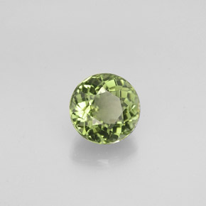 Tormalina naturale verde da 0,90 ct, taglio rotondo, VVS
