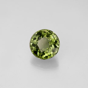 Tormalina naturale verde da 0,95 ct, taglio rotondo, VVS