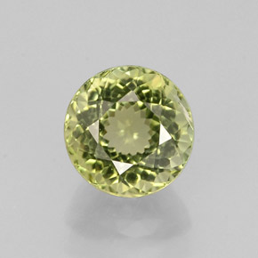 Tormalina naturale verde da 0,95 ct, taglio rotondo, VVS-VS