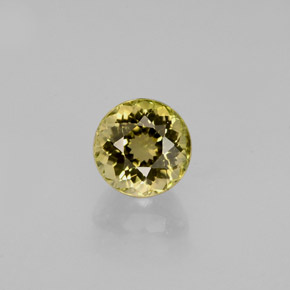 Tormalina naturale oro da 0,82 ct, taglio rotondo, VVS